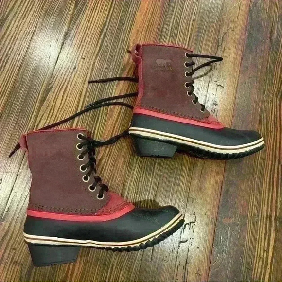 Sorel Slimpack Womens Redwood Candy Apple 1964 Mid Calf Lace Up Boots Size  8 - Picture 4 of 9